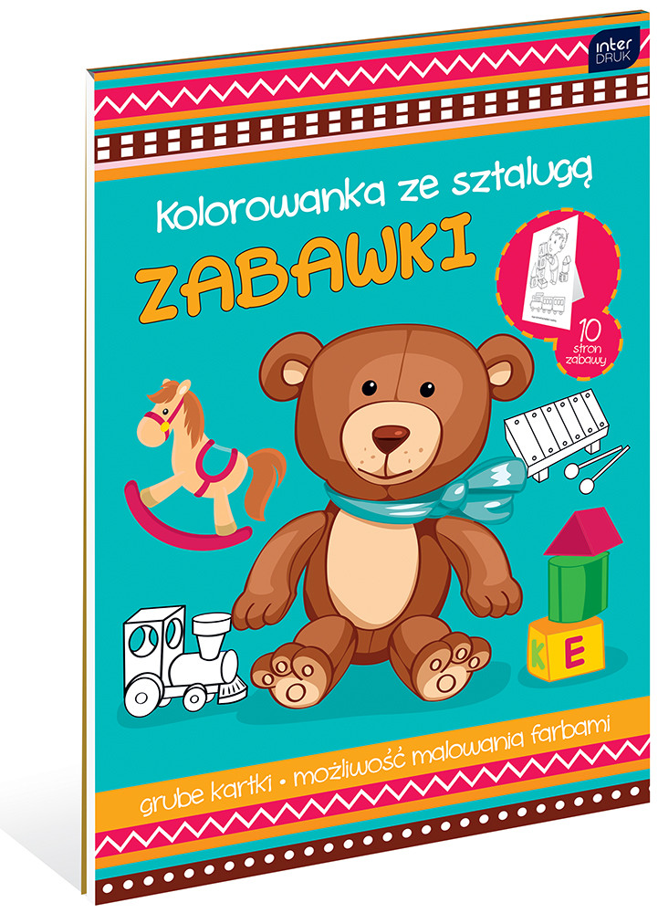 Kolorowanka A4 ze sztalugą Zamek/ Zabawki/ Kosmos/ Wodny świat/ Farma/ Literki/ Dżungla/ Owady mix 8 wzorów (5481) Interdruk